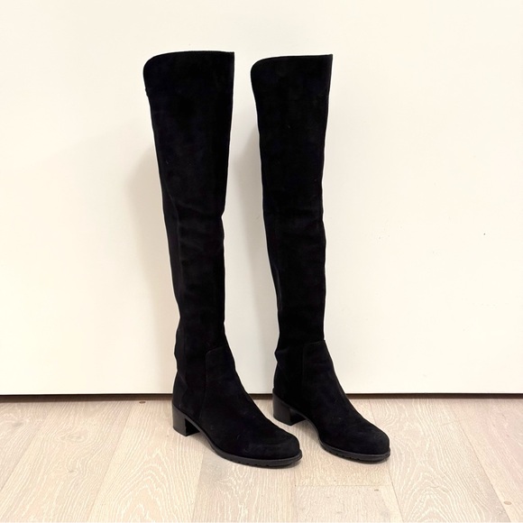 Stuart Weitzman Shoes - Stuart Weitzman Suede 5050 Black Over-the-Knee Boots